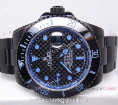 New Style Replica Rolex Submariner Watch Black Case &038; Blue Markers 1