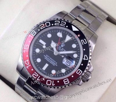 Replica Rolex GMT Master II Watch Black Red Bezel ETA2836 1