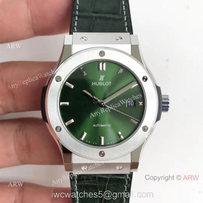 Replica Swiss Hublot Classic Fusion Titanium Watch Green Dial 1