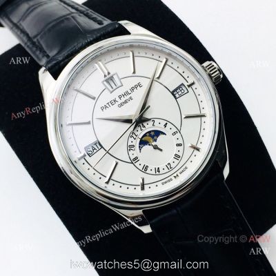 Patek Philippe Replica Annual Calendar White Dial Watch Swiss Cal324 1