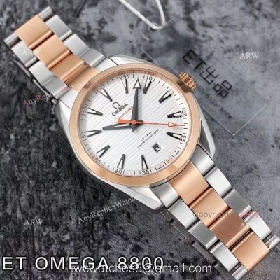 ET V4 Swiss ETA 8800 Omega Seamaster Superluminova 2 Tone Watch 1