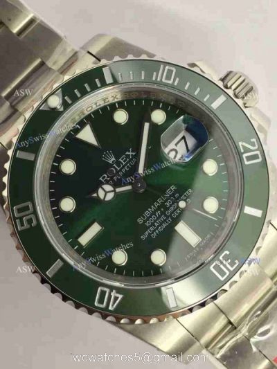Swiss Replica Rolex Submariner Watch SS Hulk Green Ceramic watch 1