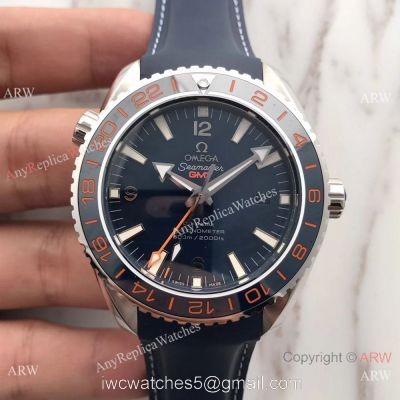 New Version Swiss Omege Seamaster 600m GMT Blue Rubber SS Watch 1