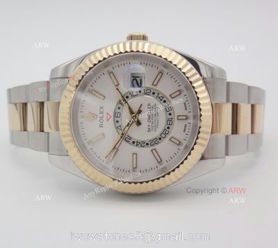 Rolex Oyster Perpetual Sky Dweller Replica Watch 2-Tone White 42mm 1
