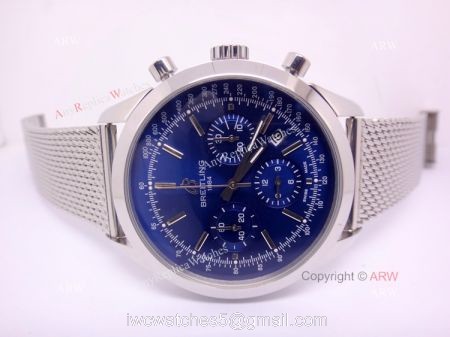 Breitling Transocean Replica Watch Breitling Transocean Blue Dial Stainless Steel 1
