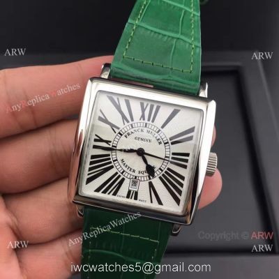 Franck Muller Master Square SS Green Leather Copy Watch 1