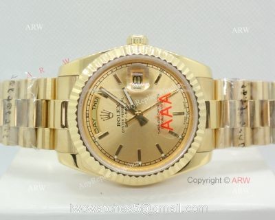 36mm Rolex Day Date Yellow Gold Replica Watches Worldwide Shipping 1