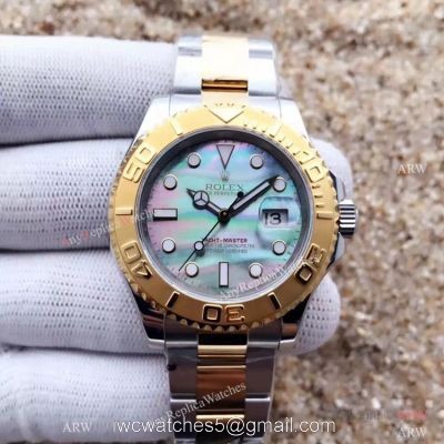 New Yacht-Master Replica Rolex Watch 2-Tone White MOP watch 1
