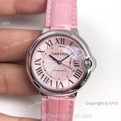 Fake Swiss Cartier Ballon Bleu Pink Watch 36mm Mid-size 1