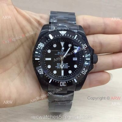 All Black Rolex Deepsea 44mm Replica Watch For Sale 1