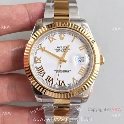 Replica Rolex Datejust II Watch 2-Tone White Roman Face 41mm 1