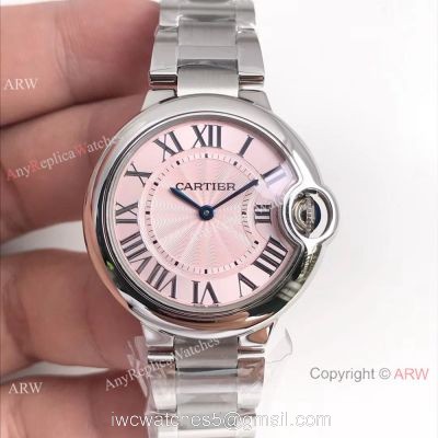 AAA Replica Ballon Bleu Cartier Quartz Watch Stainless Steel Pink Dial 1