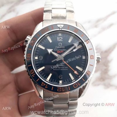 New Version Of Omega Seamaster GMT Swiss 8605 Replica Watch Dark Blue Ceramic 1