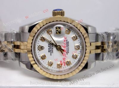 Best Replica Rolex Datejust Gold White Face Watch White Face Ladies Watch 1