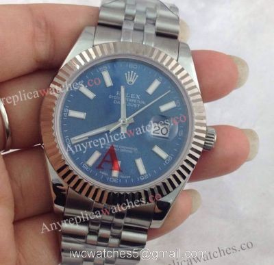 (EW) Clone Swiss ETA3255 Replica Rolex Datejust Ii Blue Face 41mm Jubilee Band Watch 1