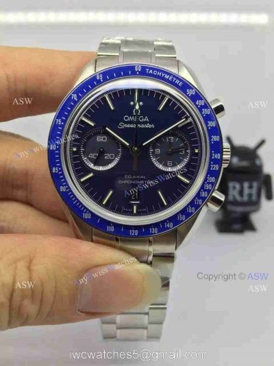 Copy Swiss Omega Speedmaster Watch SS Blue Chronograph 9300 1