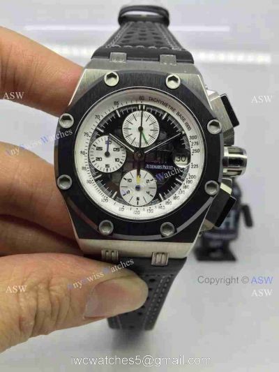 Replica Swiss Audemars Piguet Royal Oak Ruben Barrichello Watch Black Leather 1