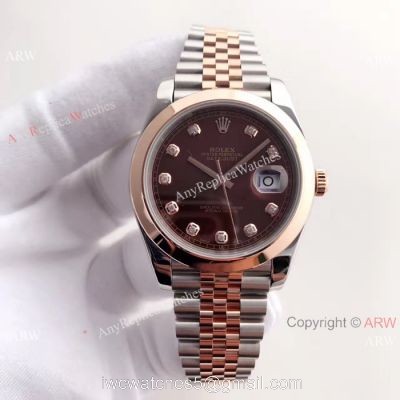 (EW) Rolex Everose Replica Watch 41mm Datejust II Coffee Brown Dial 1