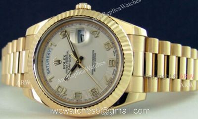 Rolex Day-Date II Yellow Gold Arabic Markers Watch 41mm Rolex President Replica 1