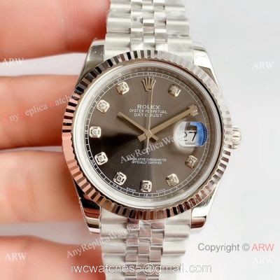 NEW Upgraded Replica Rolex Datejust II 41mm SS Grey Dial w/ Diamond Watch V3 Version 1
