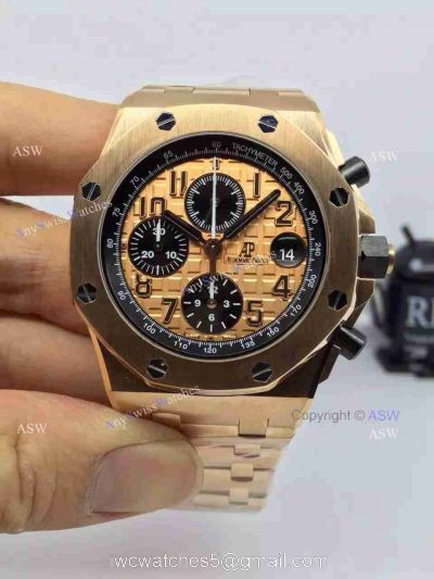 Knockoff Audemars Piguet Rose Gold Watch / Rose Gold Dial Swiss Grade 1