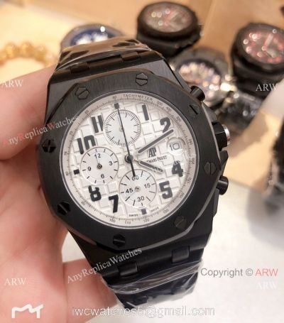 Solid Black Audemars Piguet Royal Oak Offshore Replica Watches Chronograph Dial 42mm 1