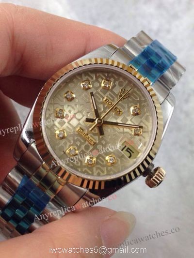 Clone Rolex Datejust 2-Tone Gold Micro Face 31mm Watch 1