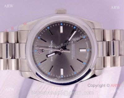 Replica Rolex Oyster Perpetual New Gray Dial Stainless Steel Watch 1