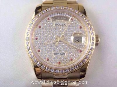 Rolex Day-date Diamonds Dial Watch Yellow Gold / Full Diamonds 1