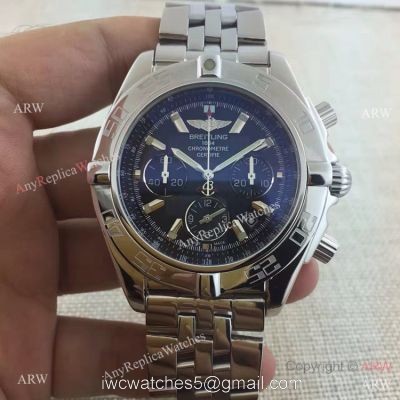 Breitling Chronomat B01 Stainless Steel Black Face Replica Watch 1