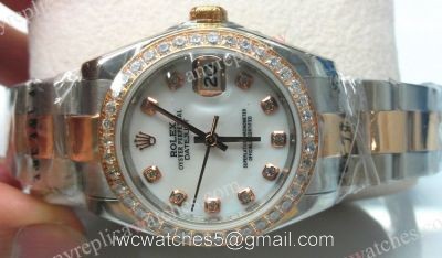 Rolex Datejust Watch 2-Tone Rose Gold Diamond 31mm Midsize 1