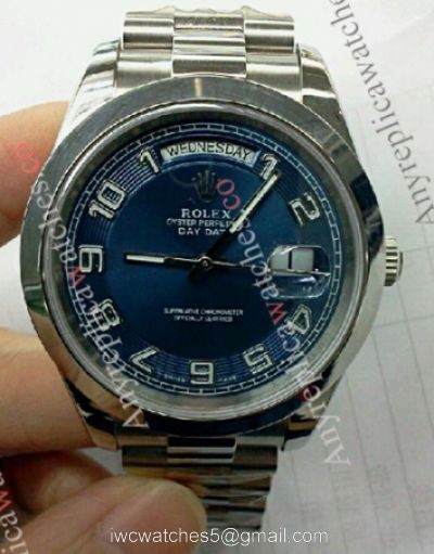 Best Replica Rolex Presidential Day-date II Watch Blue Arabic 41mm 1