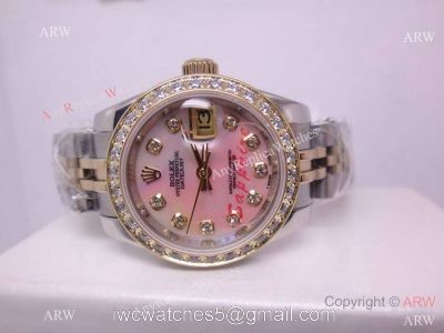 Rolex Datejust Watch 2-Tone Pink MOP Diamond bezel Ladies 31mm 1