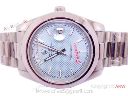 Copy Rolex Day-Date 40mm SS Ice Blue Dial Standard Markers Watch 1