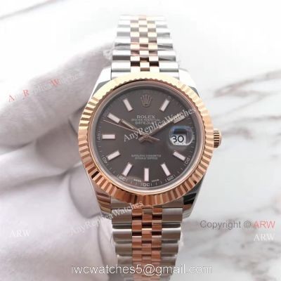 (EW) Swiss 3255 Rolex Everose Replica Watch DJII 41mm Rhodium Dial 1