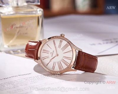 2018 Copy Omega De Ville Tresor Lady Watch Rose Gold Case 1