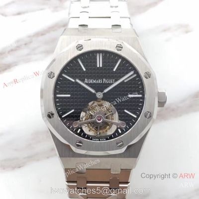 Audemars Piguet Replica Royal Oak Tourbillon 41mm Watch Stainless Steel Black Dial For Man 1