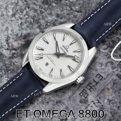 Replica Omega Seamaster Swiss ETA 8800 Movement Superluminova Leather Band Watch 1