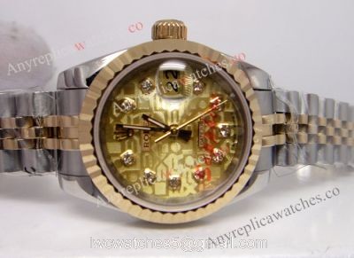 Replica Rolex Lady Datejust Watch 2-Tone Gold Micro Face 26mm 1
