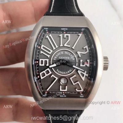 Swiss 1:1 Replica Franck Muller V45 Titanium Black Gummy Strap Watch 45mm 1