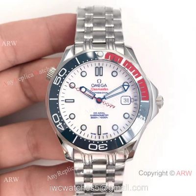 Swiss Grade Commanders 007 James Bond Omega Watch White Face Stainless Steel 1