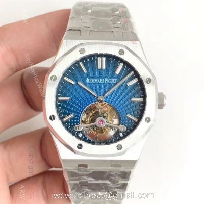 Swiss Copy Audemars Piguet Royal Oak Extra-Thin Tourbillon Blue Dial Watch 2924 Movement 1