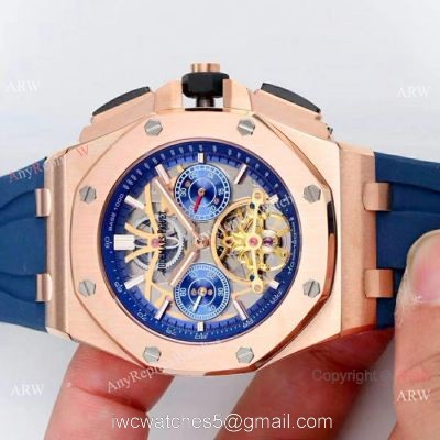 Copy Audemars Piguet Royal Oak offshore Watches Rose Gold Gold Hollow Dial 1