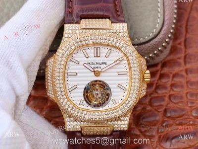 Swiss Copy Patek Philippe Nautilus Jumbo R8 Iced Out Full Diamond Watch 1