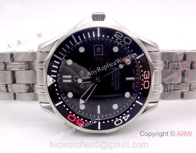 AAA Grade Omega Seamaster 007 Replica Watch Stainless Steel Black Bezel 1