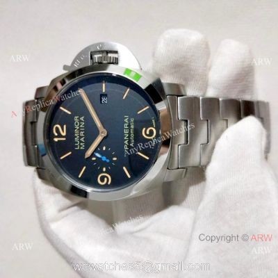 Panerai Luminor Marina Stainless Steel Orange Markers Watch PAM 1312 1