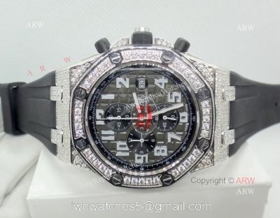 Best Copy Audemars Piguet Royal Oak Offshore Watch Full Diamond Gray Dial 1