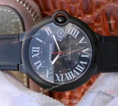 Swiss Copy Cartier Ballon Bleu De 1847MC Black PVD Watch Mens 1