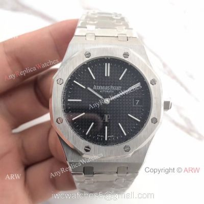 Replica Audemars Piguet Royal Oak Stainless Steel Watch 39mm Black Dial 1