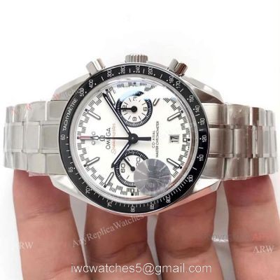 (OM) Swiss Omega Speedmaster Chronomeyer Stainless steel White Dial Watch 1